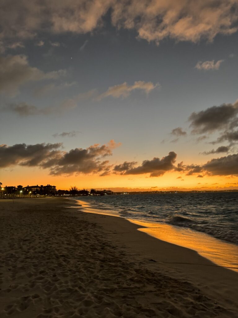 sunset in grace bay